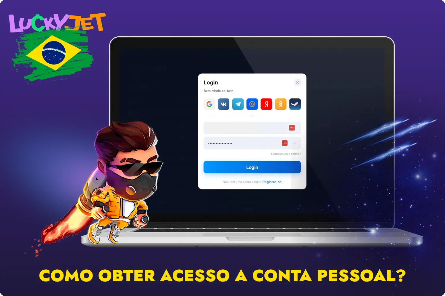 Sempre que um utilizador do Brasil visitar o sítio Web da 1win, ser-lhe-á pedido que inicie sessão, após o que poderá jogar Lucky Jet