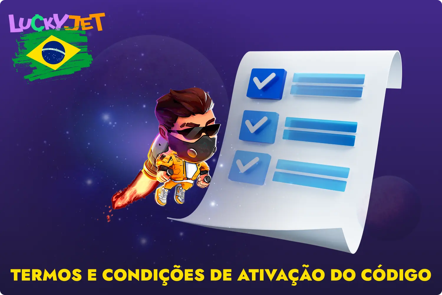 Antes de ativar o bónus Lucky Jet, é necessário aceitar as condições obrigatórias para os jogadores brasileiros