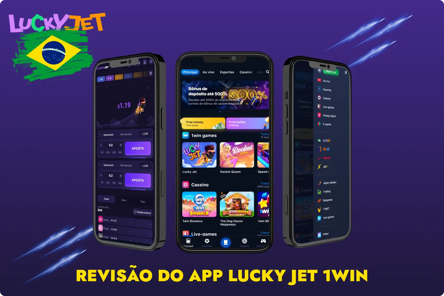 A aplicação 1win Lucky Jet Android tem em conta os requisitos dos clientes brasileiros, é bem testada e funciona sem problemas em dispositivos móveis Android