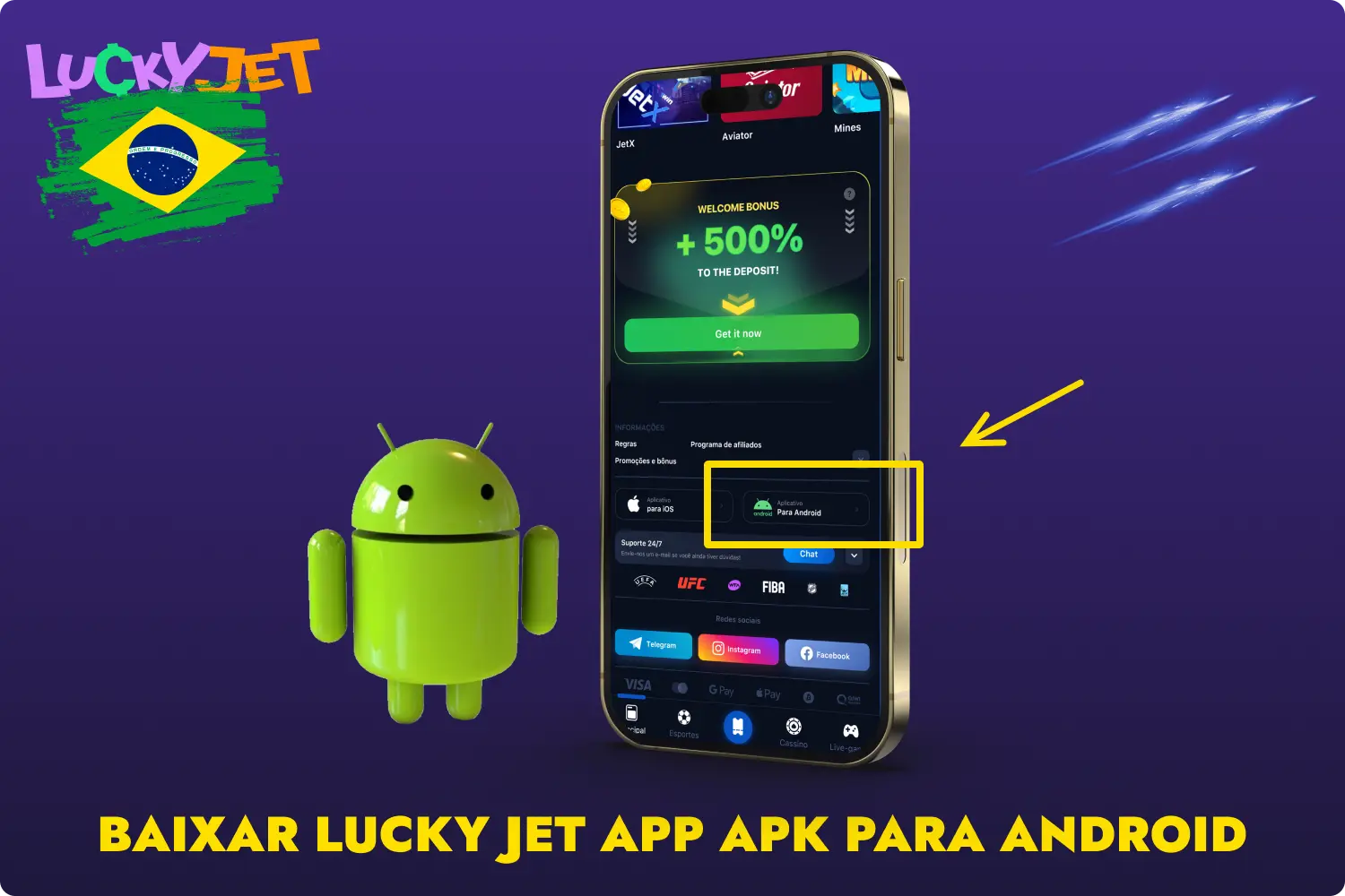 Depois de instalar a aplicação 1win para o sistema Android, os utilizadores brasileiros serão confrontados com uma vasta seleção de jogos de casino, incluindo o jogo Lucky Jet